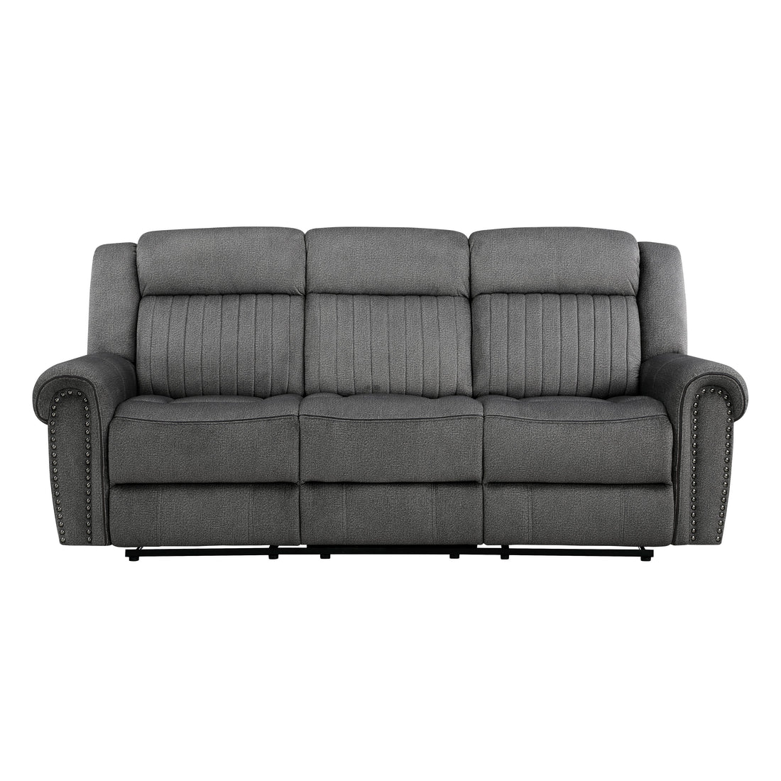 Brennen Charcoal Double Reclining Sofa - 9204CC-3 - Bien Home Furniture &amp; Electronics