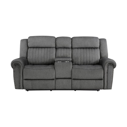 Brennen Charcoal Power Double Reclining Loveseat - 9204CC-2PW - Bien Home Furniture &amp; Electronics