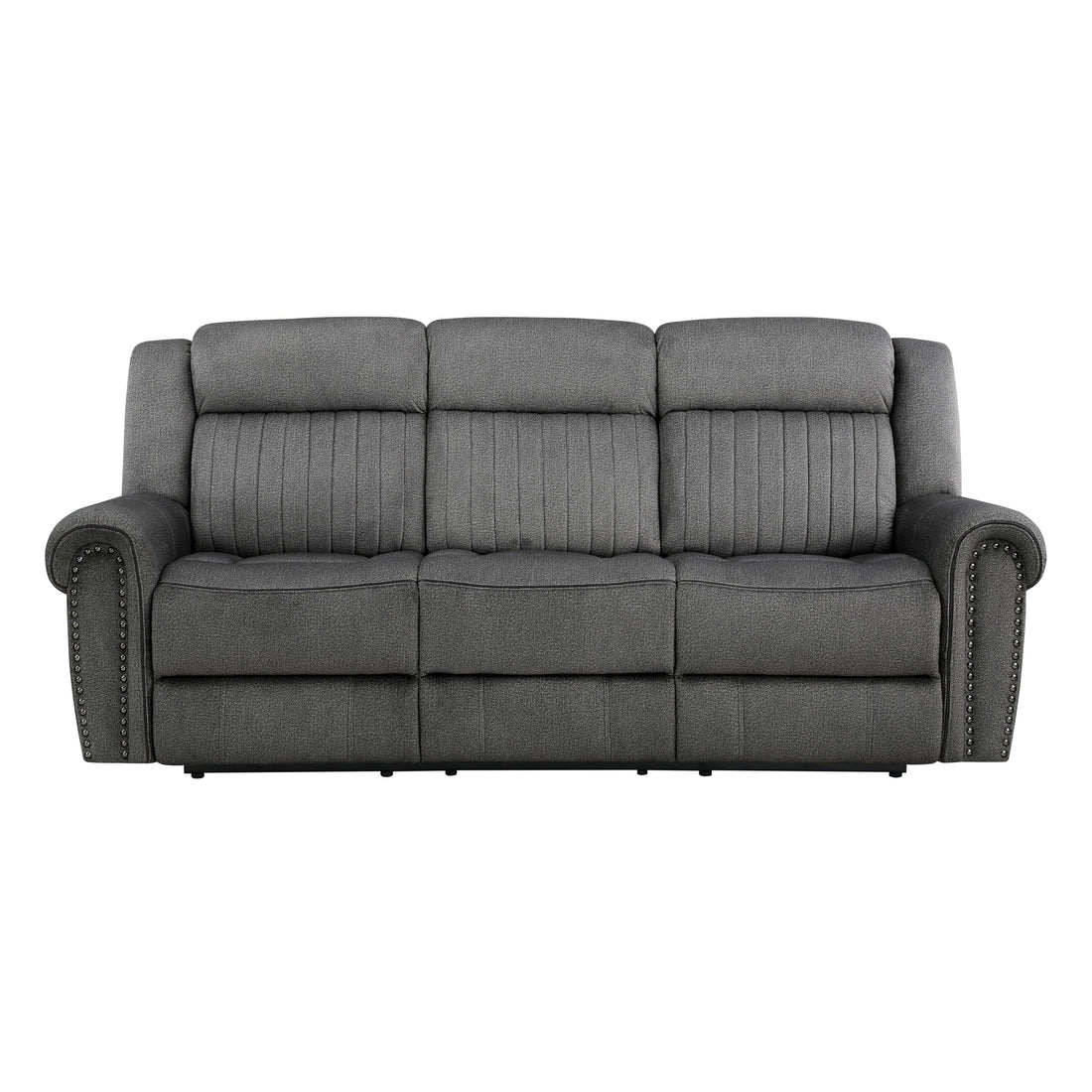 Brennen Charcoal Power Double Reclining Sofa - 9204CC-3PW - Bien Home Furniture & Electronics