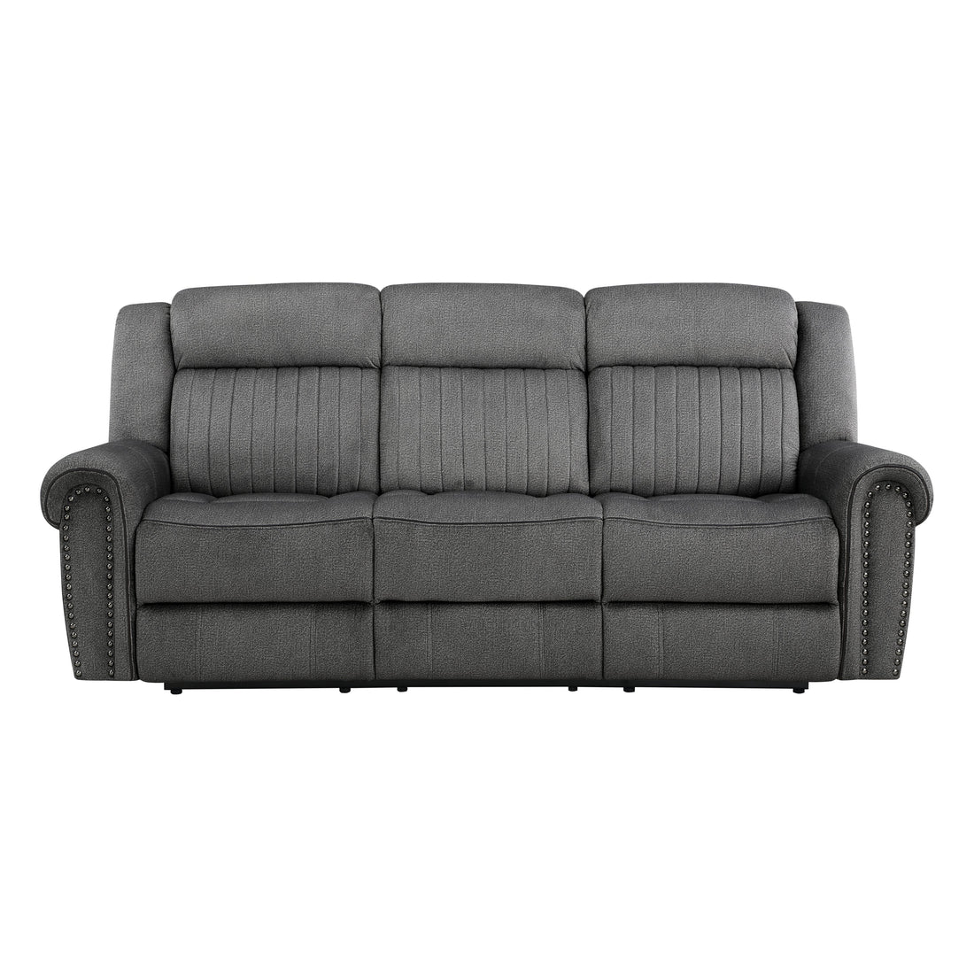 Brennen Charcoal Power Double Reclining Sofa - 9204CC-3PW - Bien Home Furniture &amp; Electronics