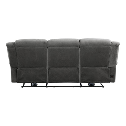 Brennen Charcoal Power Double Reclining Sofa - 9204CC-3PW - Bien Home Furniture &amp; Electronics