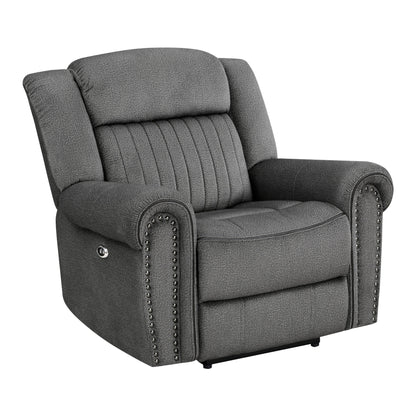 Brennen Charcoal Power Reclining Chair - 9204CC-1PW - Bien Home Furniture &amp; Electronics