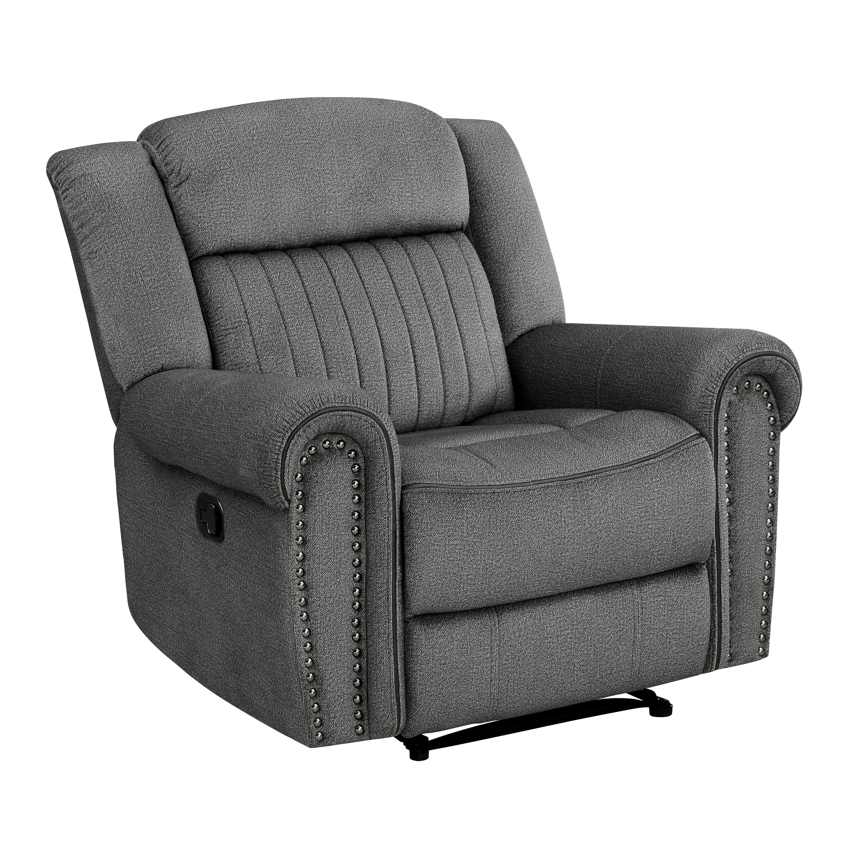 Brennen Charcoal Reclining Chair - 9204CC-1 - Bien Home Furniture &amp; Electronics