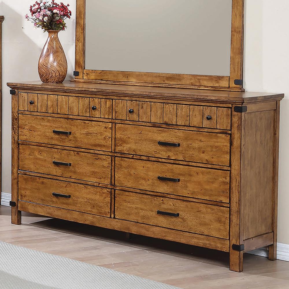 Brenner Rustic Honey 8-Drawer Dresser - 205263 - Bien Home Furniture &amp; Electronics