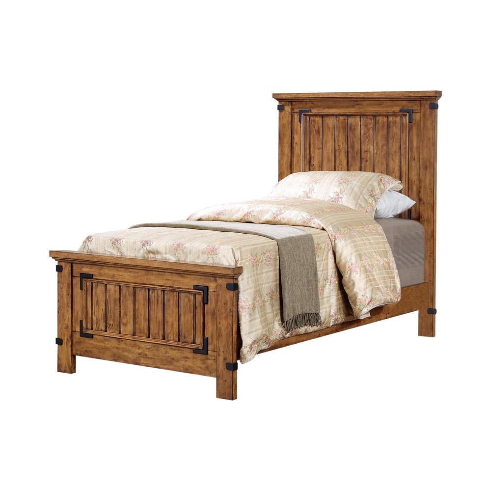Brenner Twin Panel Bed Rustic Honey - 205261T - Bien Home Furniture &amp; Electronics
