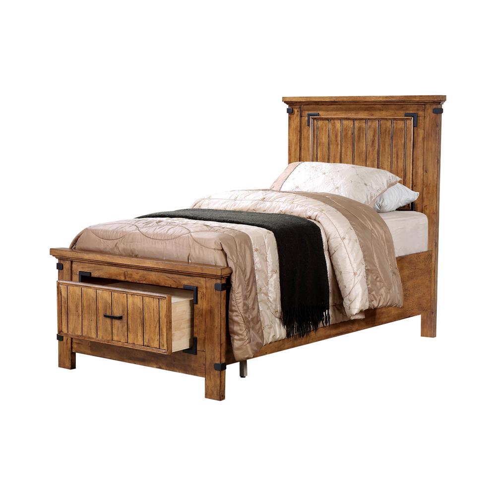 Brenner Twin Storage Bed Rustic Honey - 205260T - Bien Home Furniture &amp; Electronics