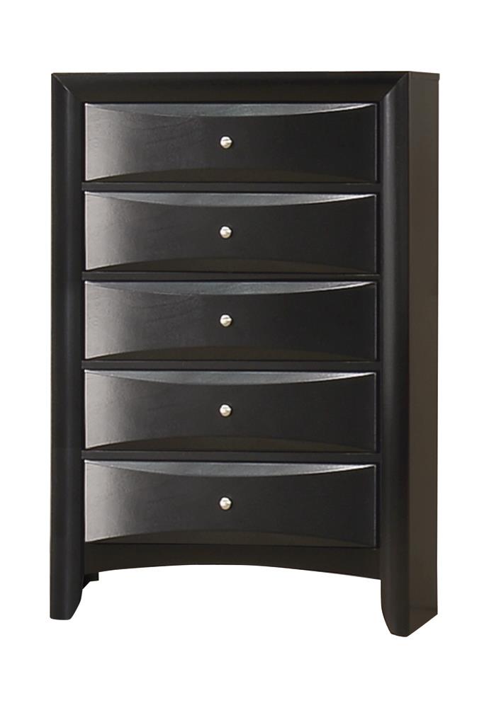 Briana Black Rectangular 5-Drawer Chest - 200705 - Bien Home Furniture & Electronics