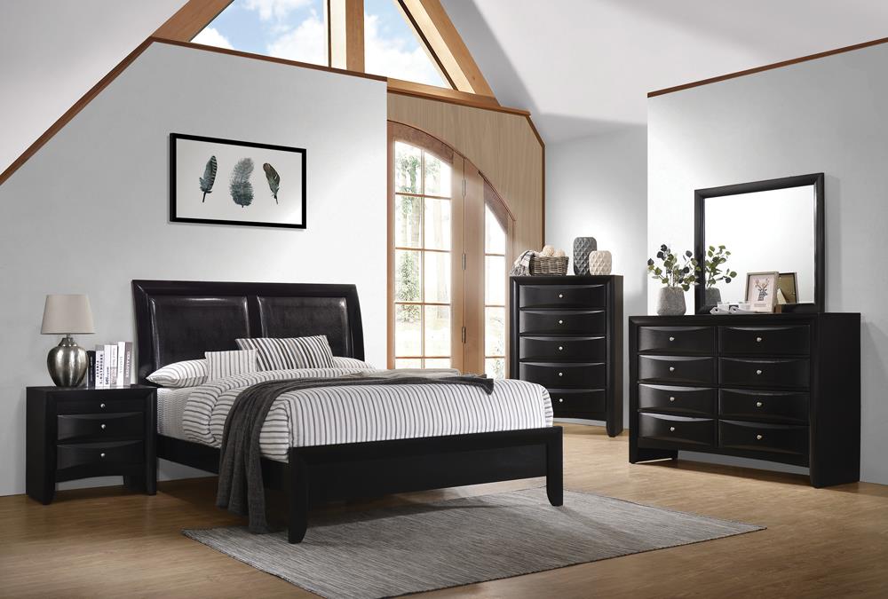 Briana California King Upholstered Panel Bed Black - 200701KW - Bien Home Furniture &amp; Electronics