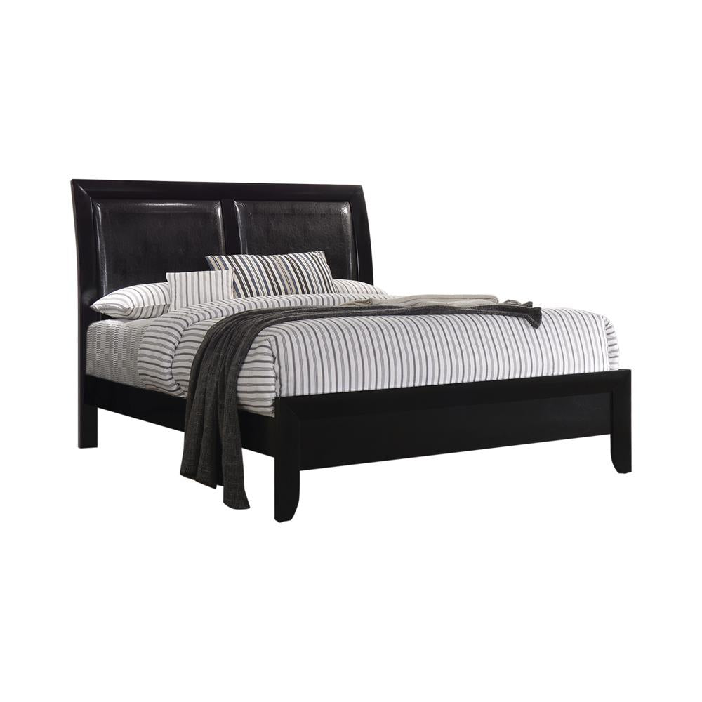 Briana Queen Upholstered Panel Bed Black - 200701Q - Bien Home Furniture &amp; Electronics