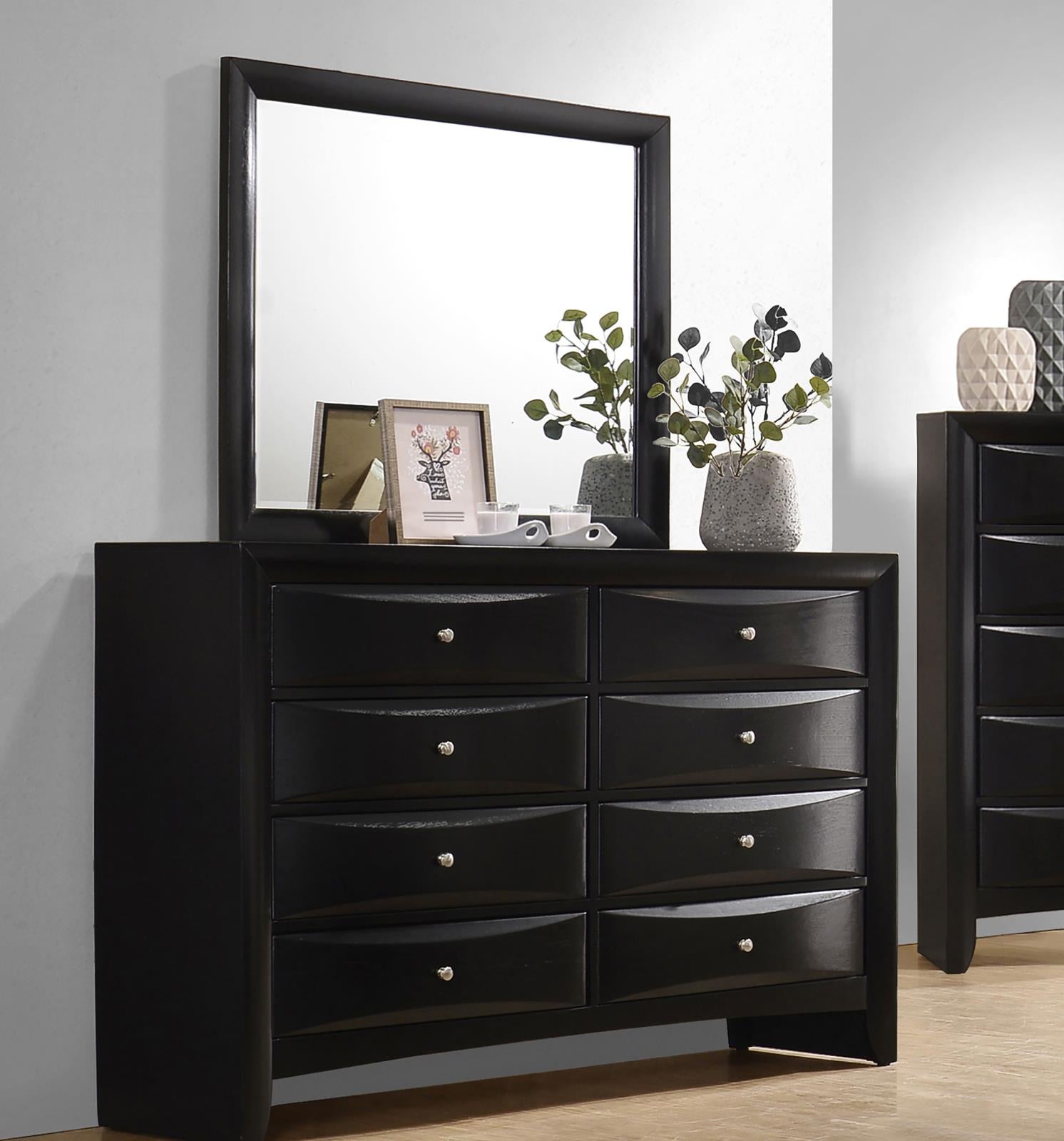 Briana Rectangular 8-drawer Dresser with Mirror Black - 200703M - Bien Home Furniture &amp; Electronics