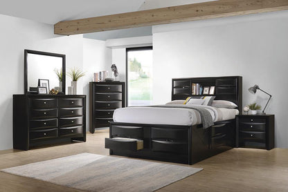 Briana Storage Bedroom Set with Bookcase Headboard Black - 202701Q-S4 - Bien Home Furniture &amp; Electronics