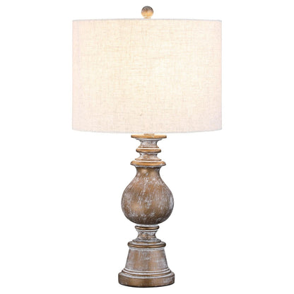 Brie Drum Shade Table Lamp Oatmeal/Antique Gold - 920169 - Bien Home Furniture &amp; Electronics