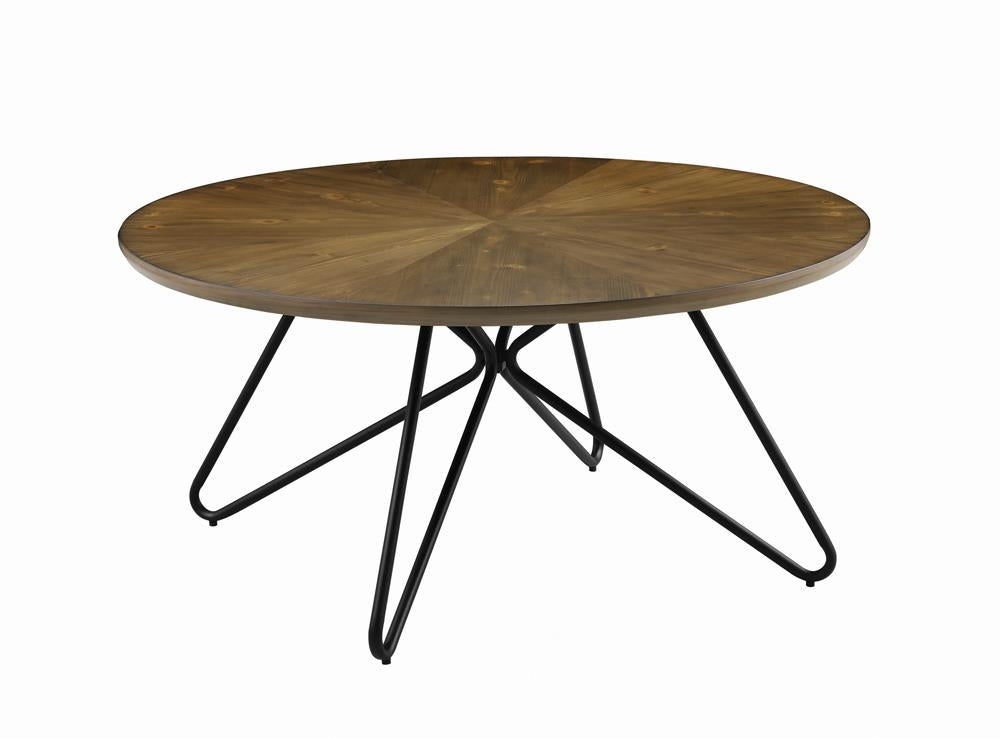 Brinnon Dark Brown/Black Round Coffee Table - 722898 - Bien Home Furniture &amp; Electronics