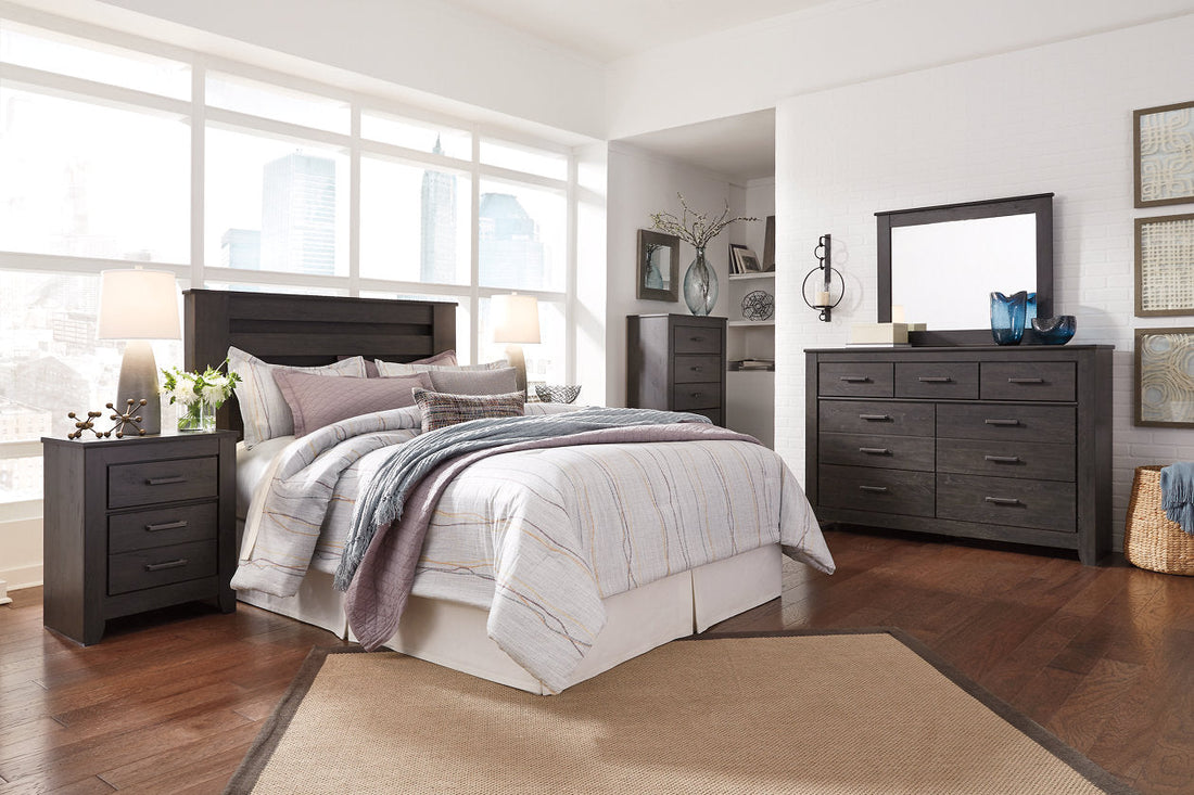 Brinxton Charcoal Queen Panel Headboard - B249-67 - Bien Home Furniture &amp; Electronics