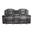 Briscoe Gray Reclining Loveseat With Console - 9470GY-2 - Bien Home Furniture & Electronics