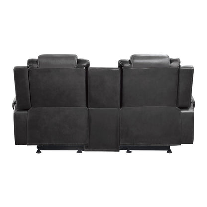 Briscoe Gray Reclining Loveseat With Console - 9470GY-2 - Bien Home Furniture &amp; Electronics