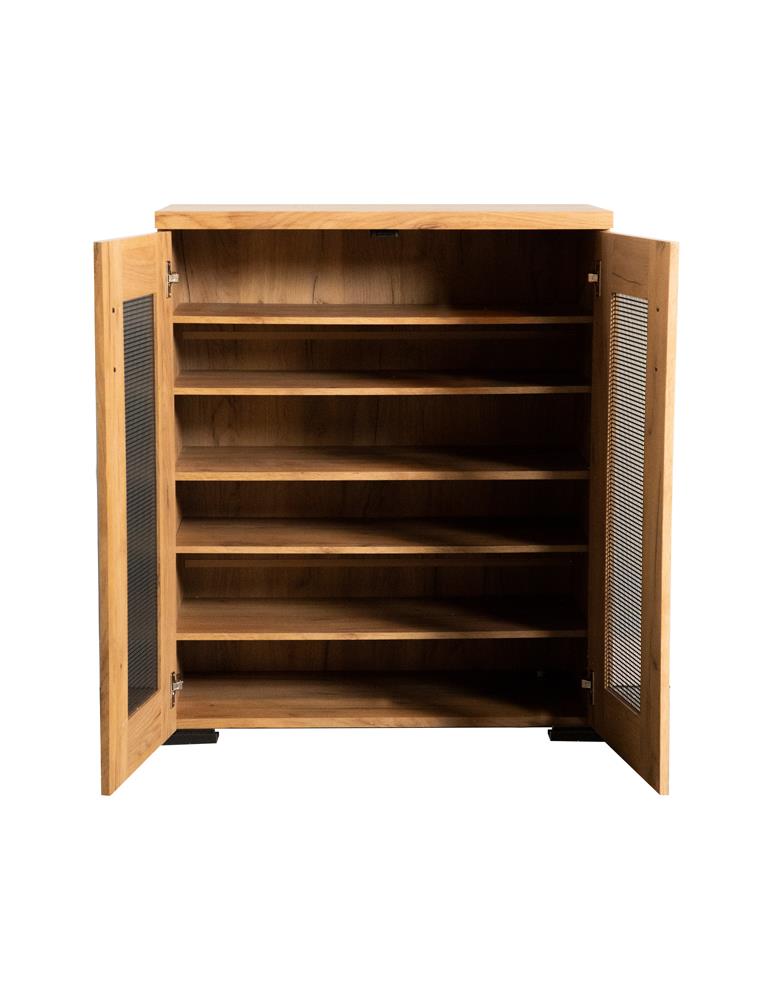 Bristol Golden Oak Metal Mesh Door Accent Cabinet - 951107 - Bien Home Furniture &amp; Electronics