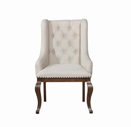 Brockway Cove Cream/Antique Java Tufted Arm Chairs, Set of 2 - 110313 - Bien Home Furniture &amp; Electronics