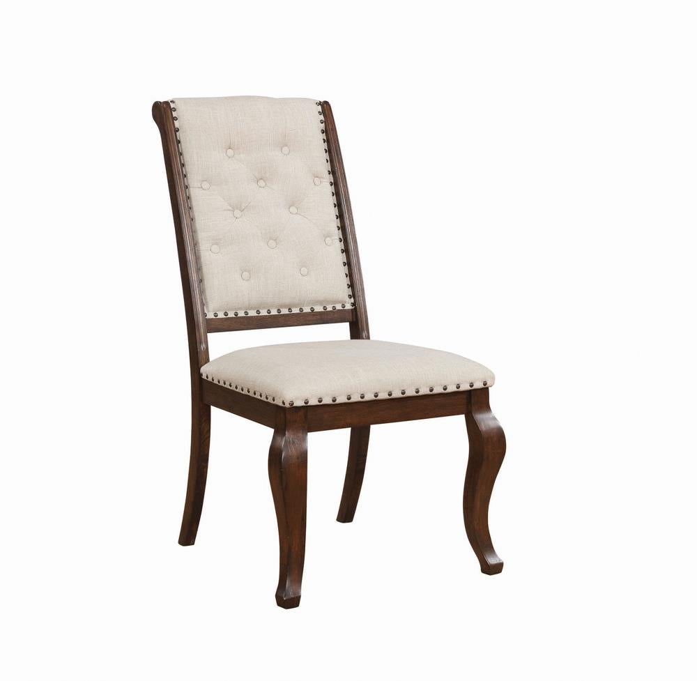 Brockway Cove Cream/Antique Java Tufted Dining Chairs, Set of 2 - 110312 - Bien Home Furniture &amp; Electronics