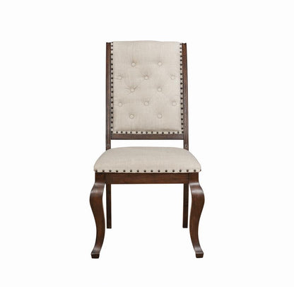 Brockway Cove Cream/Antique Java Tufted Dining Chairs, Set of 2 - 110312 - Bien Home Furniture &amp; Electronics