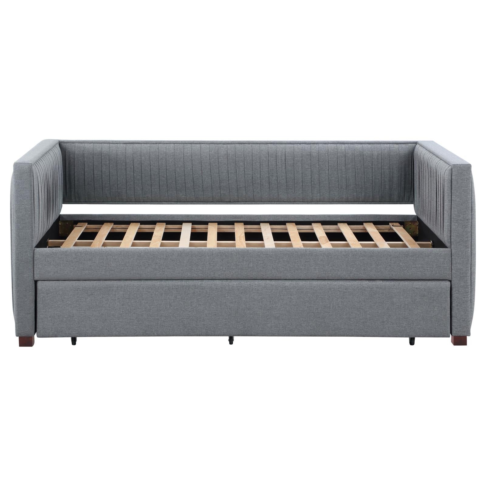 Brodie Gray Upholstered Twin Daybed with Trundle - 300554 - Bien Home Furniture &amp; Electronics