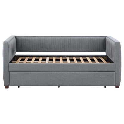 Brodie Gray Upholstered Twin Daybed with Trundle - 300554 - Bien Home Furniture &amp; Electronics