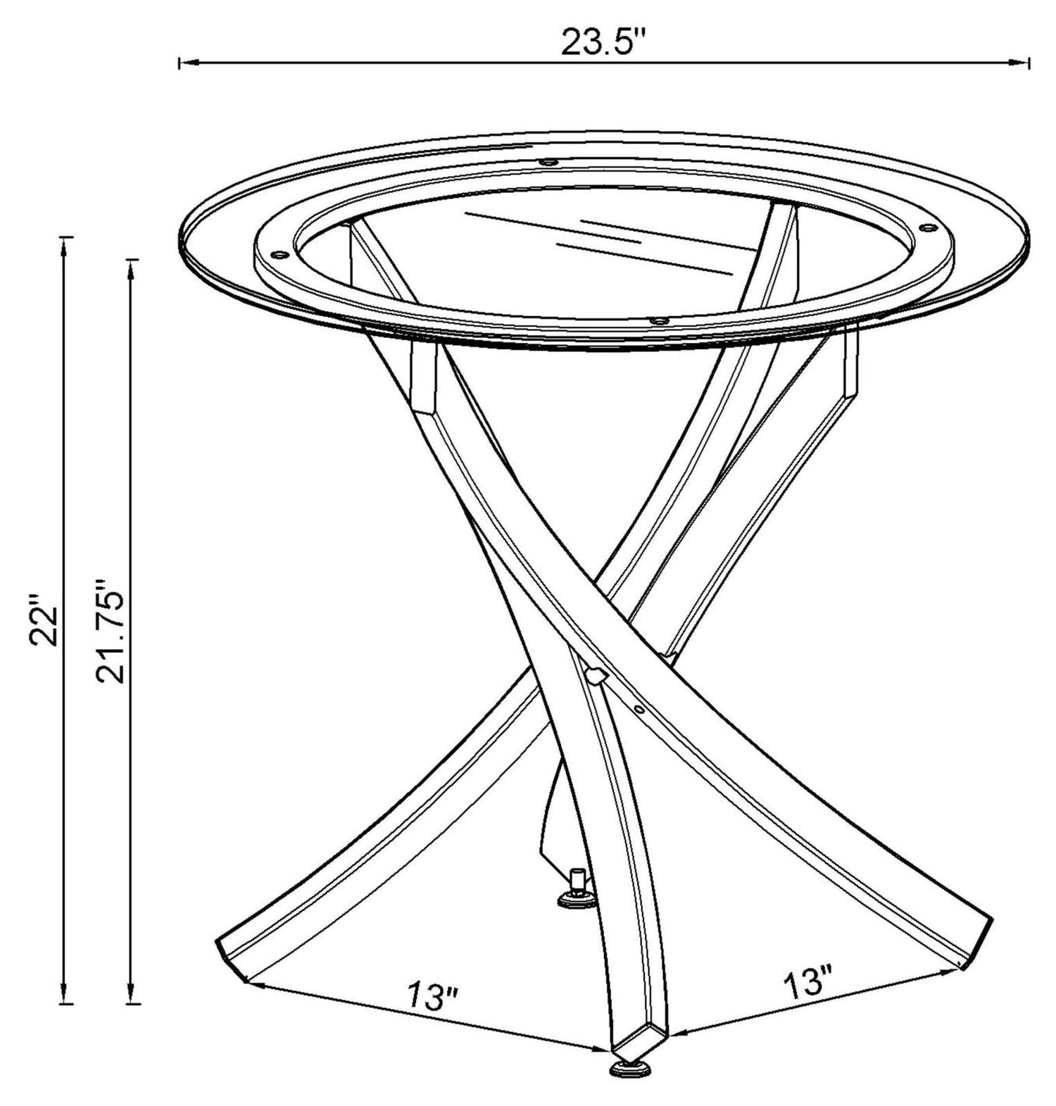 Brooke Glass Top End Table Chrome/Black - 702587 - Bien Home Furniture &amp; Electronics