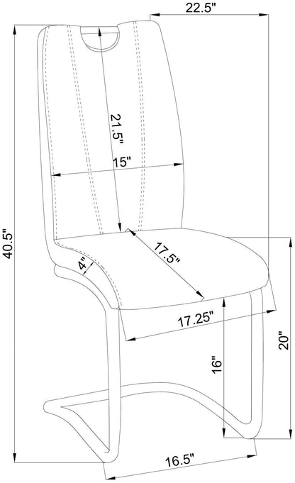 Brooklyn Gray/White Upholstered Side Chairs with S-frame, Set of 4 - 193812 - Bien Home Furniture &amp; Electronics