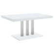 Brooklyn White High Gloss/Chrome Rectangular Dining Table - 193811 - Bien Home Furniture & Electronics