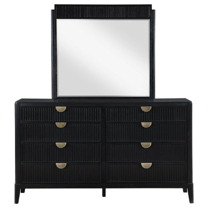 Brookmead 8-drawer Bedroom Dresser with Mirror Black - 224713M - Bien Home Furniture &amp; Electronics