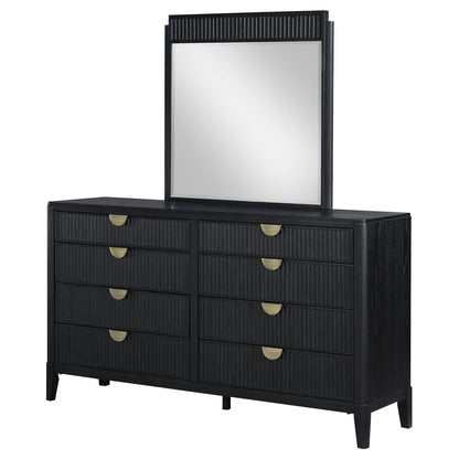 Brookmead 8-drawer Bedroom Dresser with Mirror Black - 224713M - Bien Home Furniture &amp; Electronics