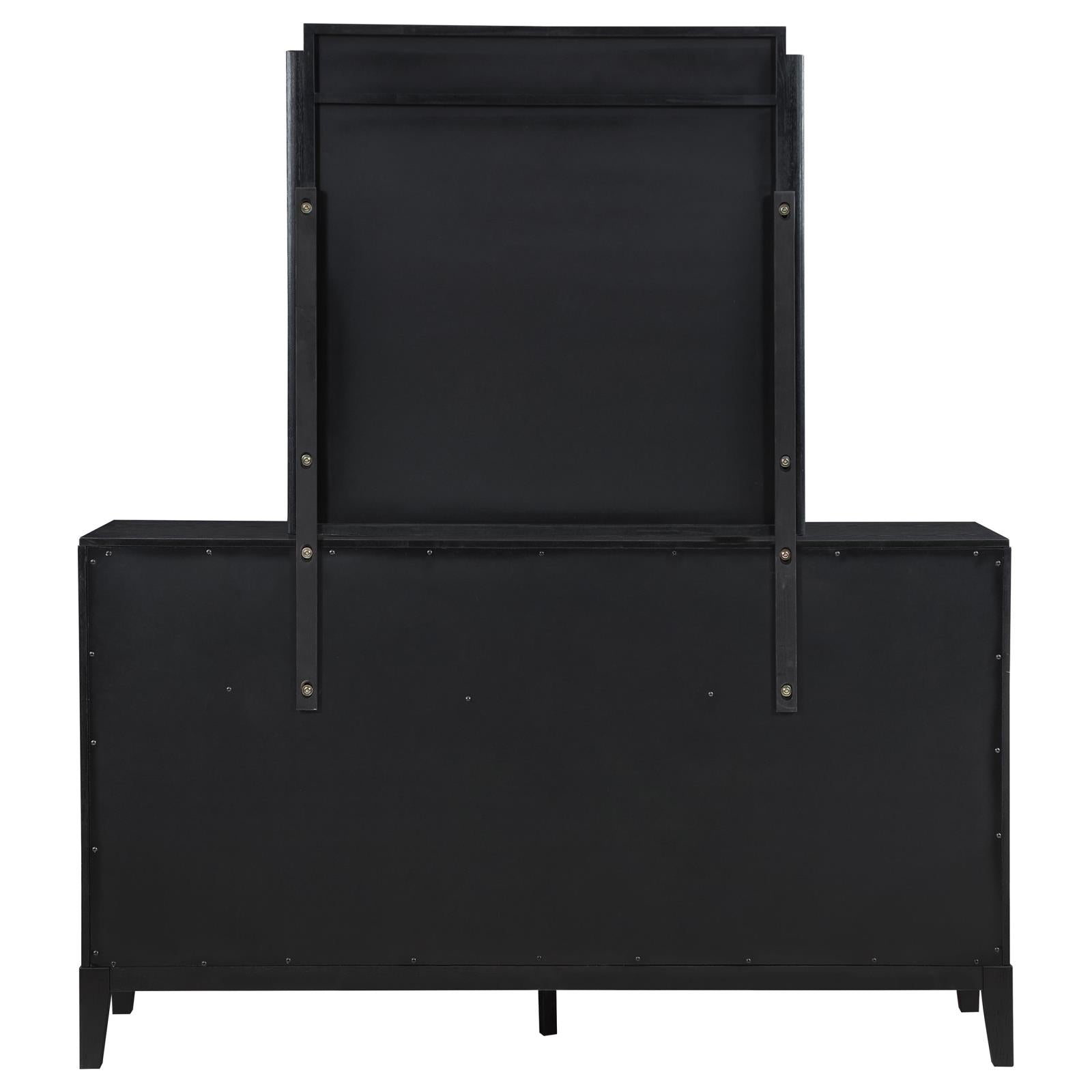 Brookmead 8-drawer Bedroom Dresser with Mirror Black - 224713M - Bien Home Furniture &amp; Electronics