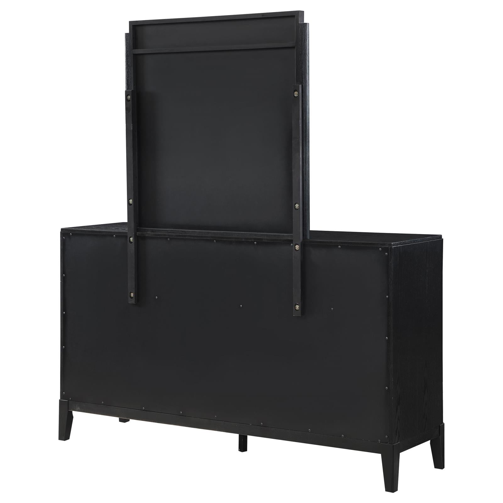 Brookmead 8-drawer Bedroom Dresser with Mirror Black - 224713M - Bien Home Furniture &amp; Electronics