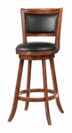 Broxton Chestnut/Black Upholstered Swivel Bar Stools, Set of 2 - 101920 - Bien Home Furniture & Electronics