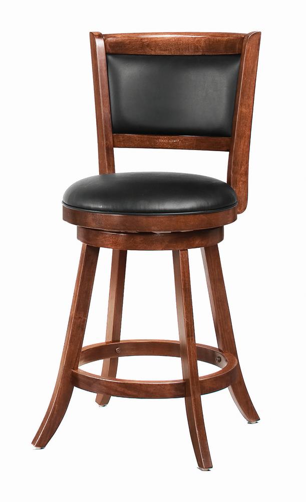 Broxton Chestnut/Black Upholstered Swivel Counter Height Stools, Set of 2 - 101919 - Bien Home Furniture &amp; Electronics