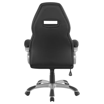 Bruce Black/Silver Adjustable Height Office Chair - 801296 - Bien Home Furniture &amp; Electronics
