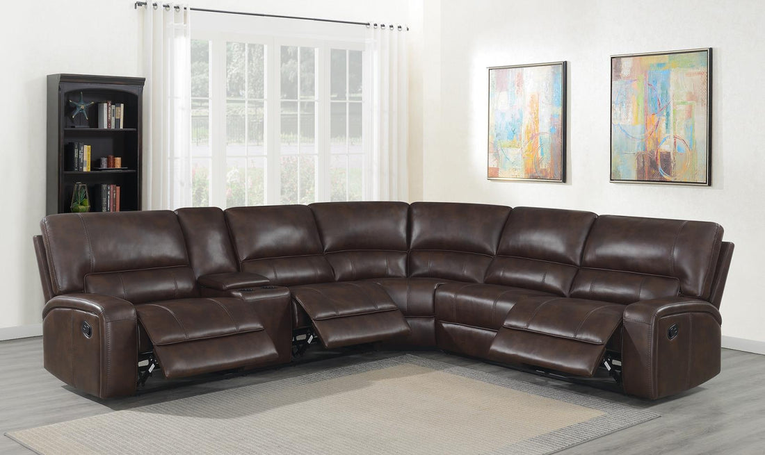 Brunson 3-Piece Upholstered Motion Sectional Brown - 600440 - Bien Home Furniture &amp; Electronics