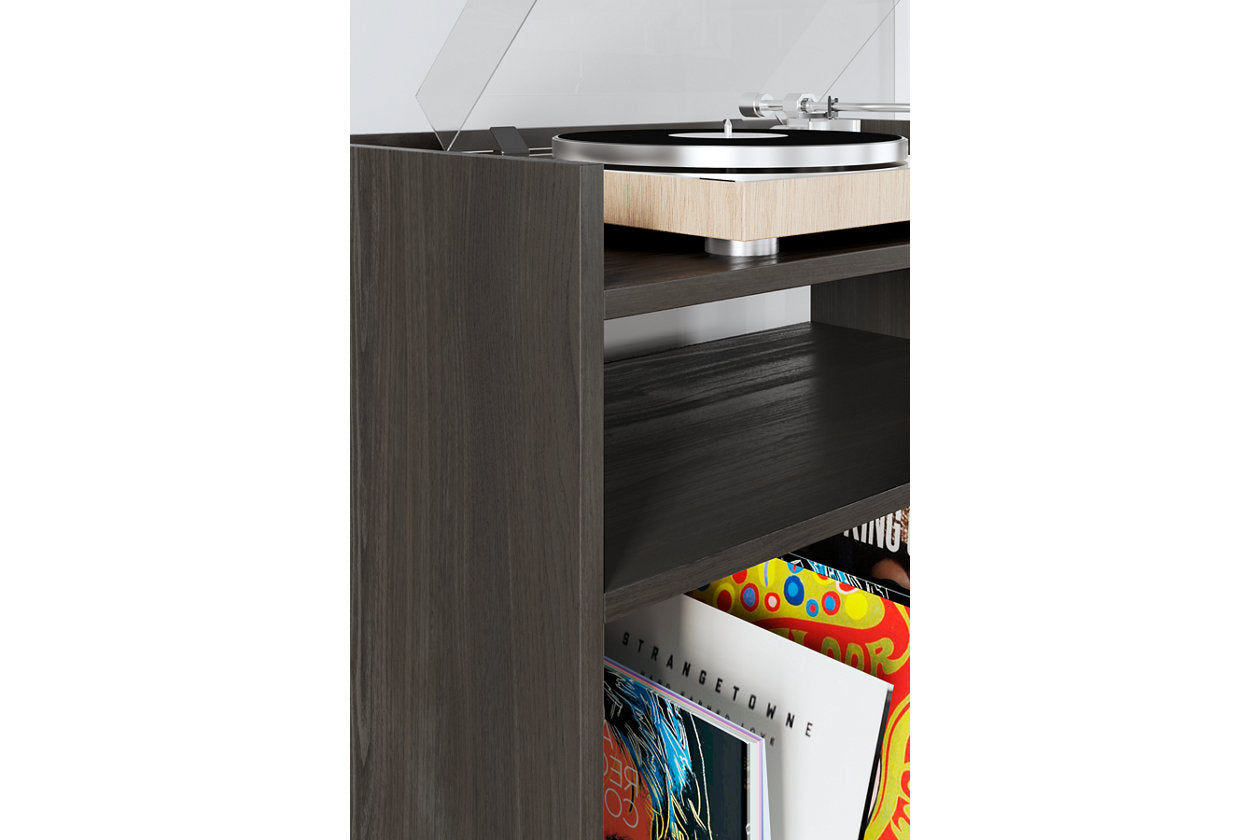 Brymont Dark Gray Turntable Accent Console - EA1011-120 - Bien Home Furniture &amp; Electronics