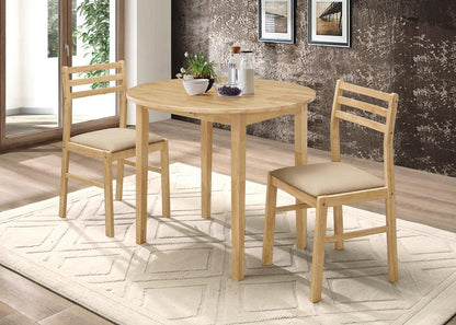 Bucknell 3-Piece Dining Set with Drop Leaf Natural/Tan - 130006 - Bien Home Furniture &amp; Electronics