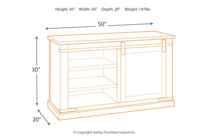 Budmore Rustic Brown 50&quot; TV Stand - W562-28 - Bien Home Furniture &amp; Electronics