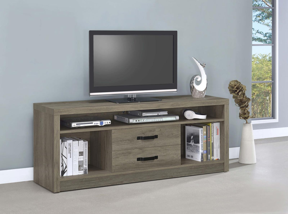 Burke 2-Drawer TV Console Gray Driftwood - 701024 - Bien Home Furniture &amp; Electronics