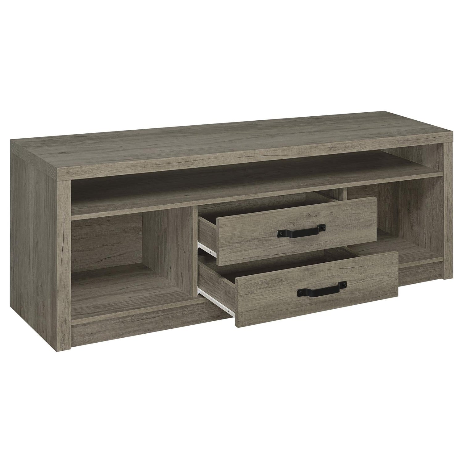 Burke 2-Drawer TV Console Gray Driftwood - 701024 - Bien Home Furniture &amp; Electronics