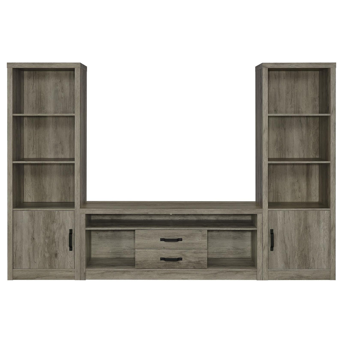 Burke 3-piece Entertainment Center Grey Driftwood - 701024-SET - Bien Home Furniture &amp; Electronics
