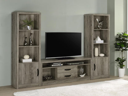 Burke 3-piece Entertainment Center Grey Driftwood - 701024-SET - Bien Home Furniture &amp; Electronics