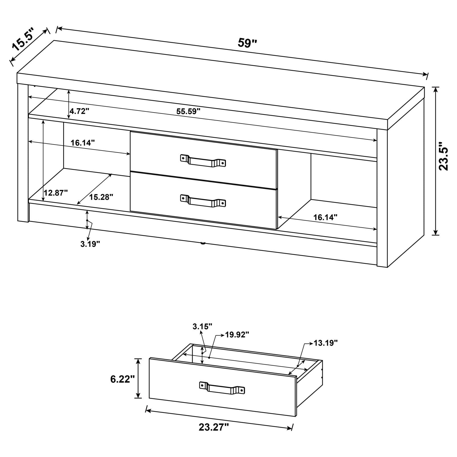 Burke 3-piece Entertainment Center Grey Driftwood - 701024-SET - Bien Home Furniture &amp; Electronics