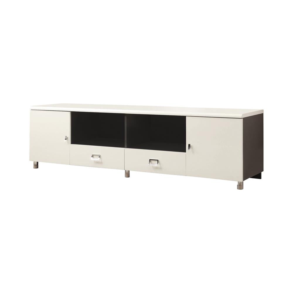 Burkett 2-Drawer TV Console White/Gray - 700910 - Bien Home Furniture &amp; Electronics