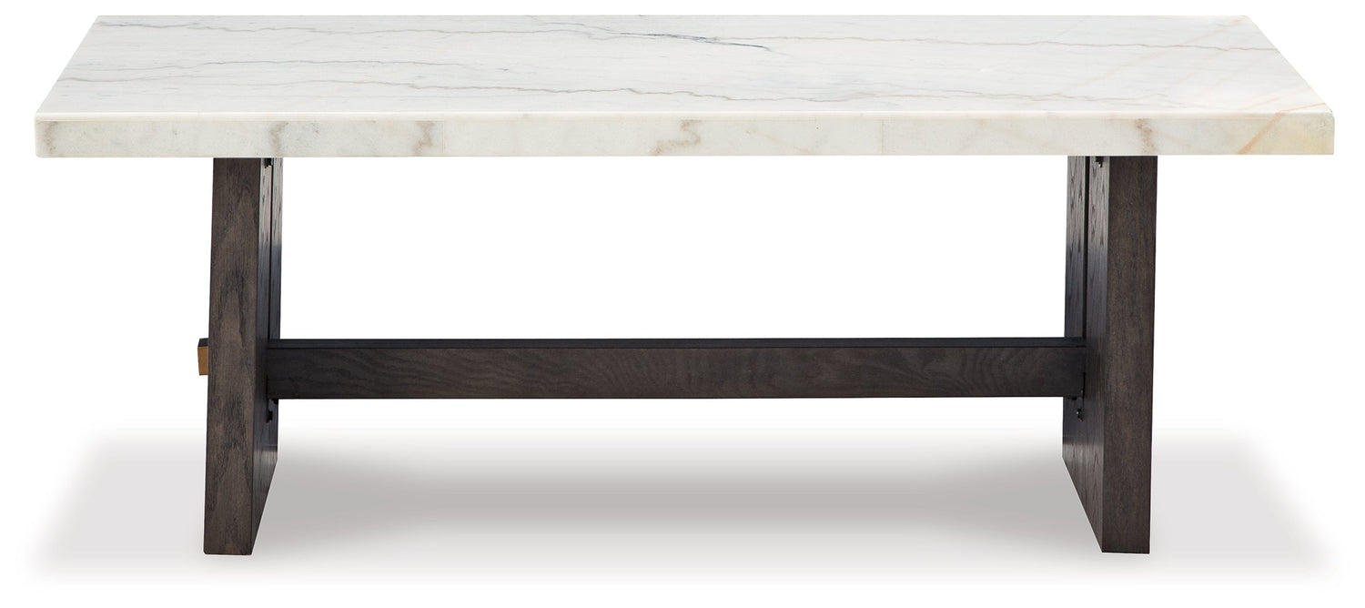 Burkhaus White/Dark Brown Coffee Table - T779-1 - Bien Home Furniture &amp; Electronics