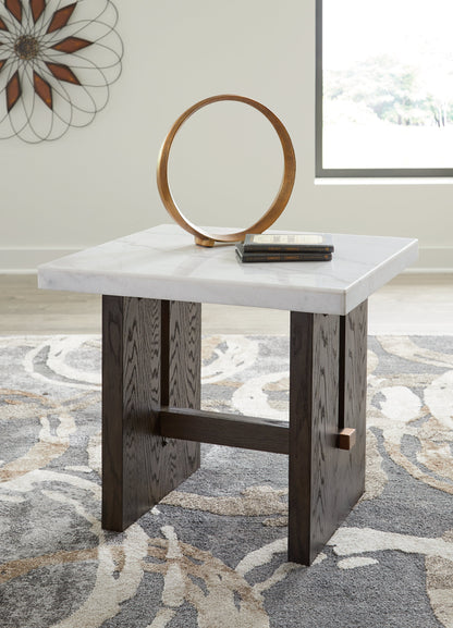 Burkhaus White/Dark Brown End Table - T779-3 - Bien Home Furniture &amp; Electronics