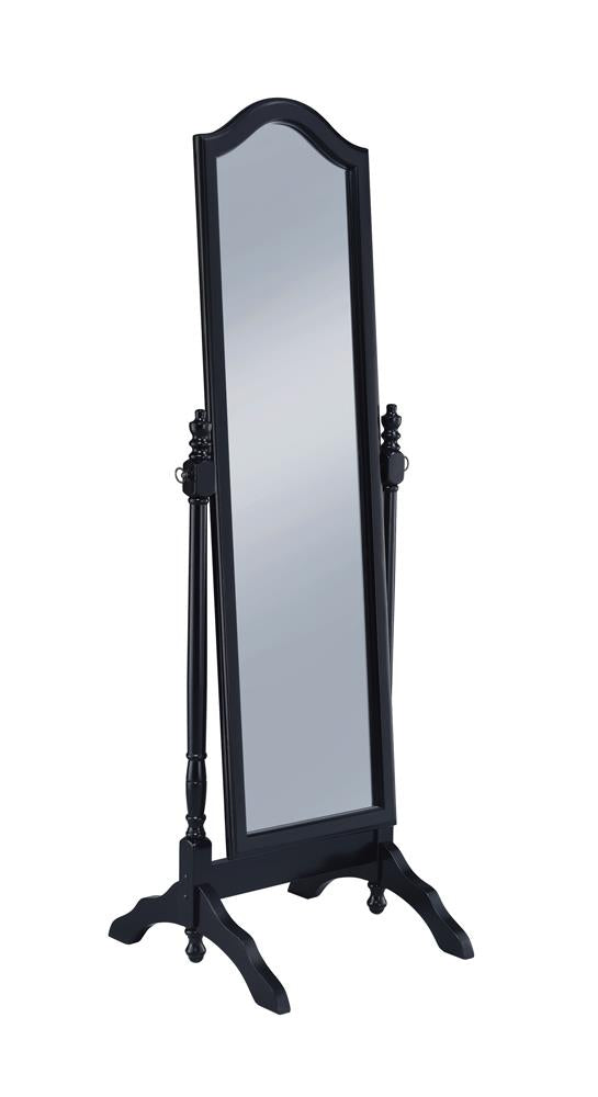 Cabot Black Rectangular Cheval Mirror with Arched Top - 950801 - Bien Home Furniture &amp; Electronics
