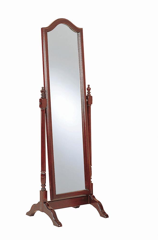 Cabot Merlot Rectangular Cheval Mirror with Arched Top - 3103 - Bien Home Furniture & Electronics